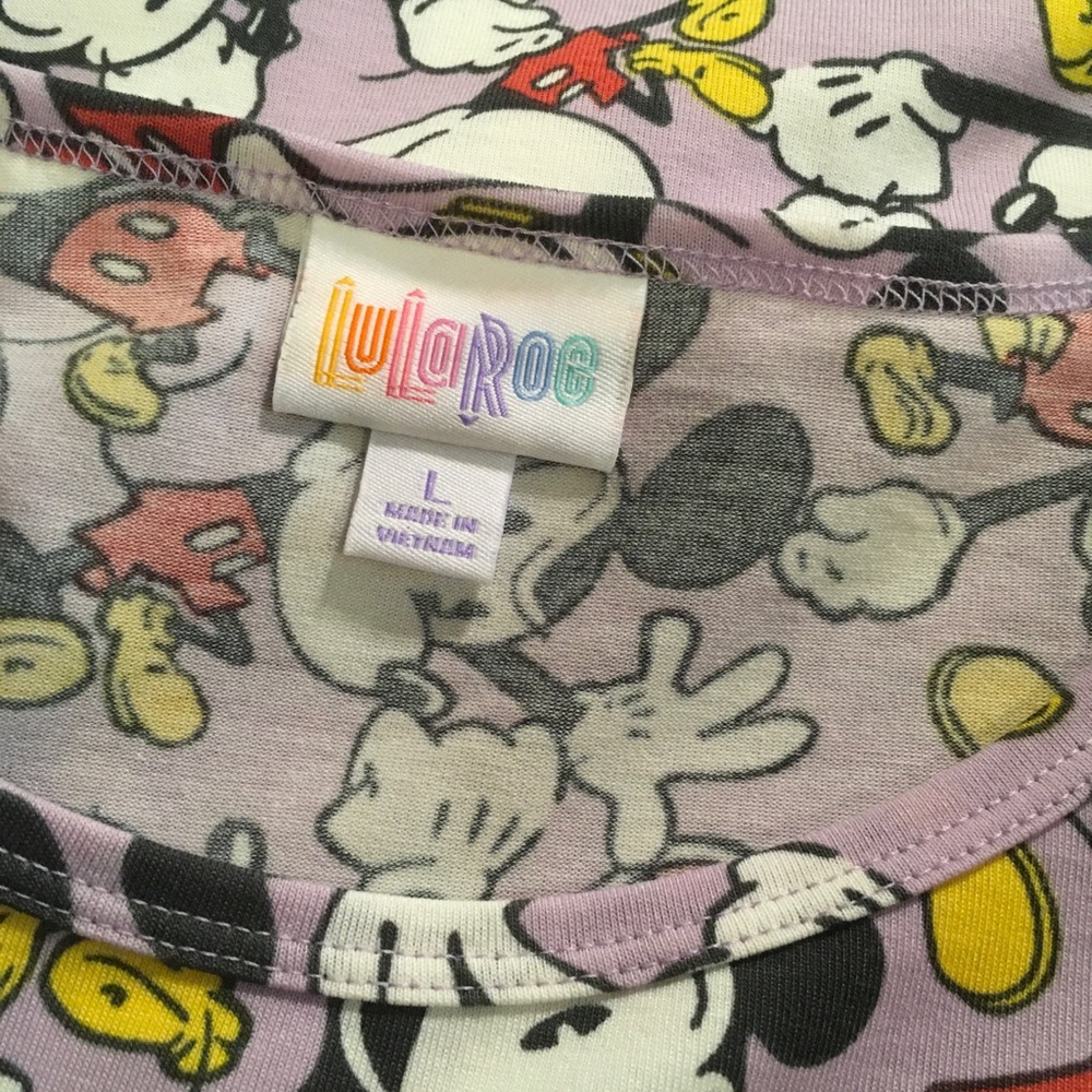 LuLaRoe Disney Mickey Lav. Irma Top L FREE SHIP - Picture 4 of 5
